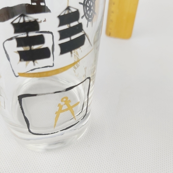 DOMINION vintage drinking glasses Gold and Black lot of 2 - Picture 5 of 9